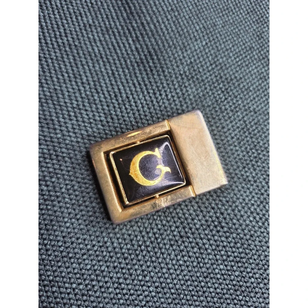 Vintage Antique Flip Letter G Enamel Gold Belt Buckle 1in Belt Antique